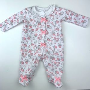 Laura Ashley white floral footie pajamas, 0-3m